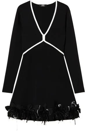 Twin-Set Vestido corto con detalle de plumas