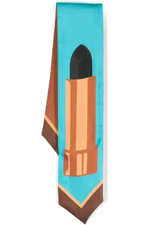 Gucci Mascada de seda con labial estampado