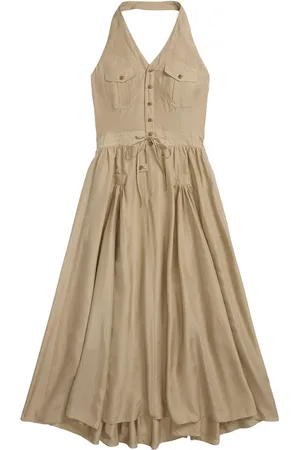 Ralph Lauren Vestido con cuello halter y botones