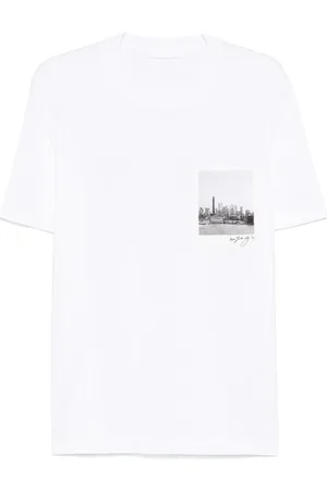 Helmut Lang Playera Skyline Postcard