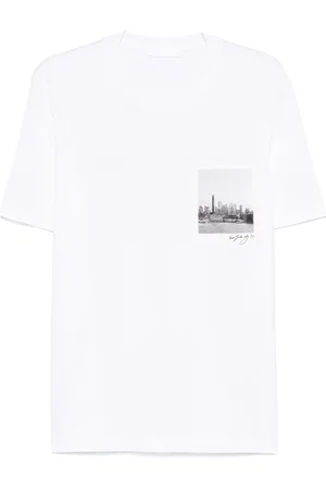 Helmut Lang Playera Skyline Postcard