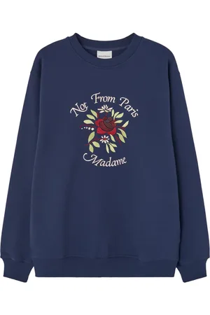Drôle de Monsieur Sudadera con bordado Slogan Fleurs