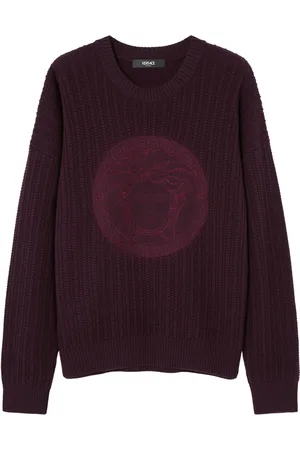 VERSACE Suéter en tejido de ochos con bordado Medusa