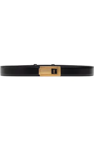 Saint Laurent Cinturón con hebilla dorada