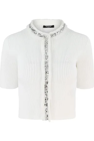 Balmain Cárdigan bordado manga corta