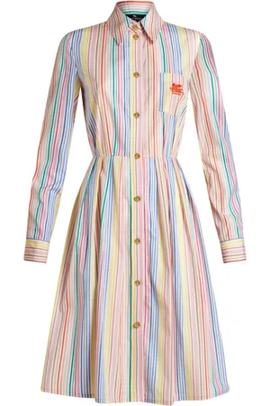 Etro Vestido camisero con rayas estampadas