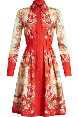Etro Vestido camisero con estampado de cachemira