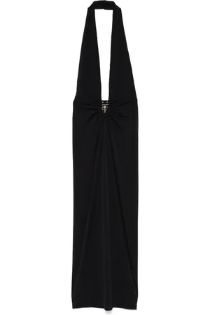 CHRISTOPHER ESBER Vestido largo con cuello halter y detalle Orbit