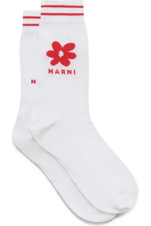 Marni Calcetines con rayas y logo en jacquard