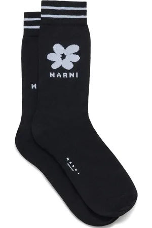 Marni Calcetines con rayas y logo en jacquard