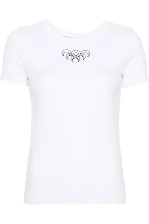 Marine Serre Playera con bordado Crescent Moon