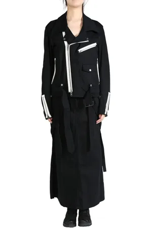 YOHJI YAMAMOTO Belt-detail cotton biker jacket
