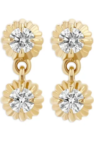 Lizzie Mandler Aretes en oro amarillo de 18kt con diamantes