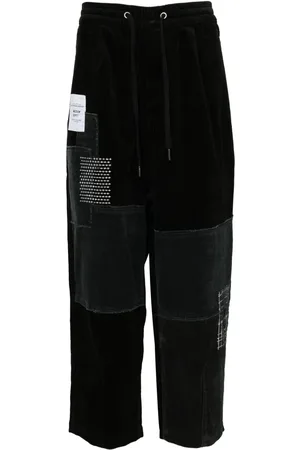 Musium Div. Pantalones de pana con diseño patchwork