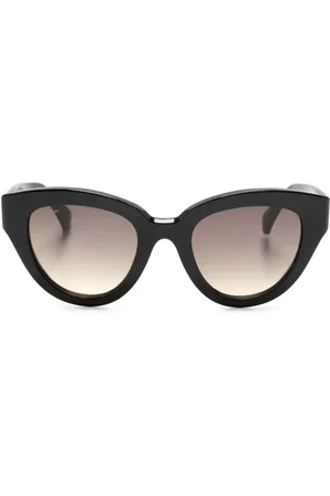 Max Mara Lentes de sol con armazón cat eye y logo estampado