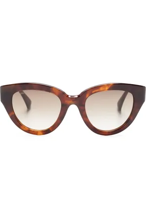 Max Mara Lentes de sol con armazón cat eye y logo estampado