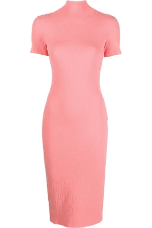 Fendi Vestido midi con motivo FF