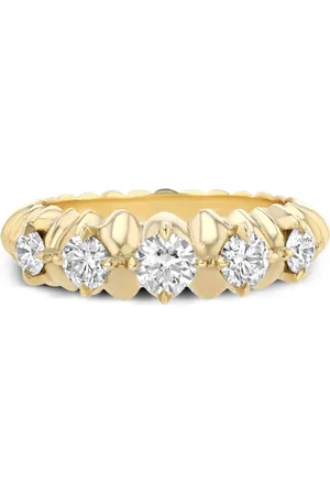 Lizzie Mandler Anillo Crescent en oro amarillo de 18kt con diamante
