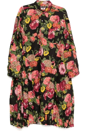 JUNYA WATANABE Vestido con estampado floral y pliegues