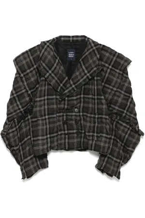 YOHJI YAMAMOTO Blazer con doble botonadura y motivo de cuadros