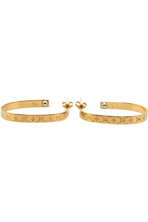 LOUIS VUITTON Arracadas Gold Plated Nanogram Hoop 2019