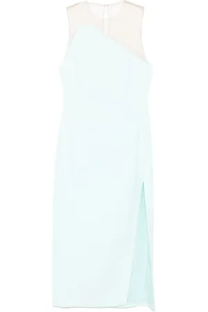 DAVID KOMA Vestido midi con panel de tul
