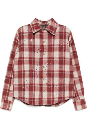 Who Decides War Camisa manga larga con cuadros estampados