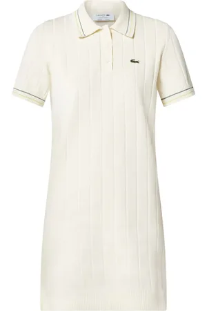 Lacoste Vestido corto estilo playera tipo polo manga corta