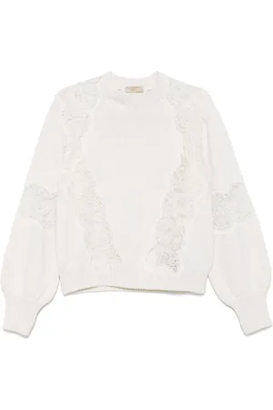 Elie saab Suéter con detalle de encaje