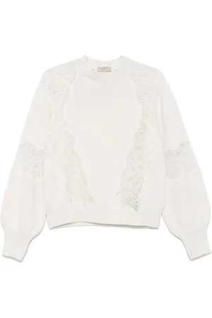 Elie saab Suéter con detalle de encaje