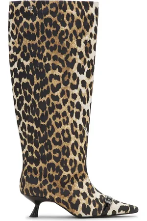 Ganni Botas con estampado de leopardo