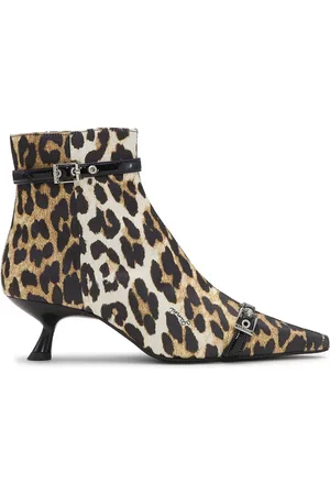 Ganni Botines con estampado de leopardo