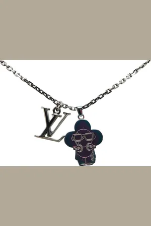 LOUIS VUITTON Collar Ruthenium DJ Vivienne Pendant 2020