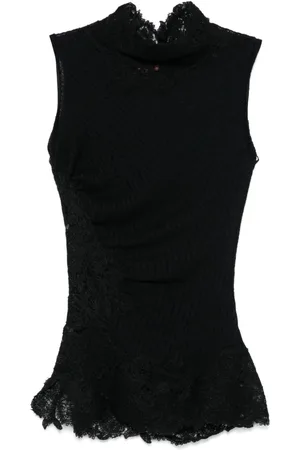 ERMANNO SCERVINO Top tejido con ribete de encaje