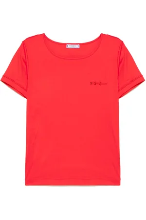 Saint Laurent Playera con logo bordado 1990-2000