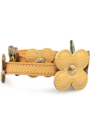 LOUIS VUITTON Collar Leather Flower Lexington Choker 2001