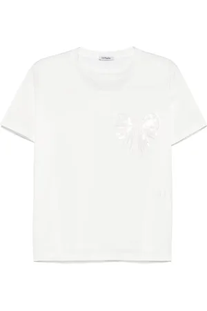 Parlor Playera con moño bordado