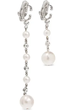 Jimmy Choo Aretes de clip con perla