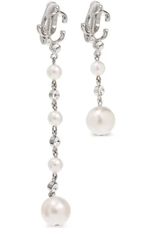 Jimmy Choo Aretes de clip con perla
