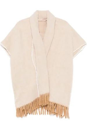 Twin-Set Poncho con flecos