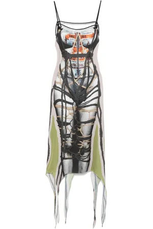 Y / PROJECT Vestido midi con estampado Bondage