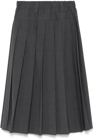 Brunello Cucinelli Falda midi con diseño plisado