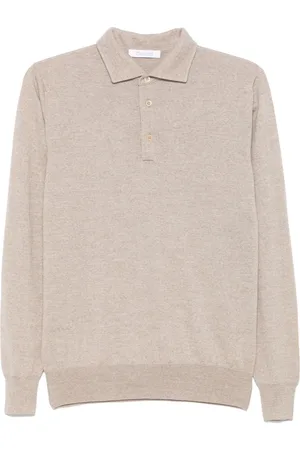 Cruciani Playera tipo polo con manga larga