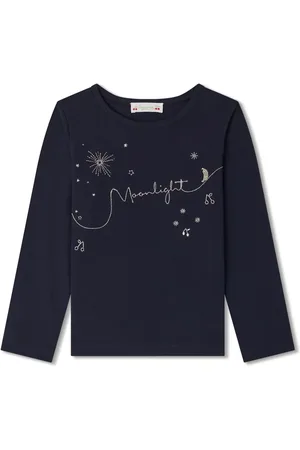 BONPOINT Playera manga larga con logo bordado