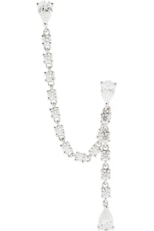 Anita Arete en oro blanco de 14kt con diamantes