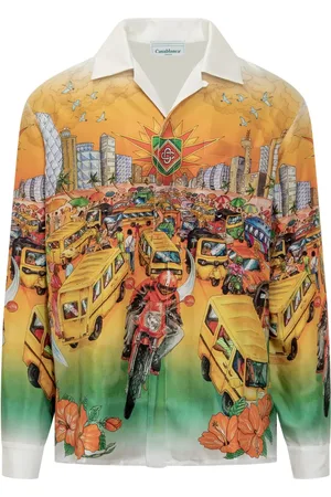 Casablanca Camisa de seda estampada