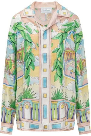 Casablanca Camisa de seda estampada