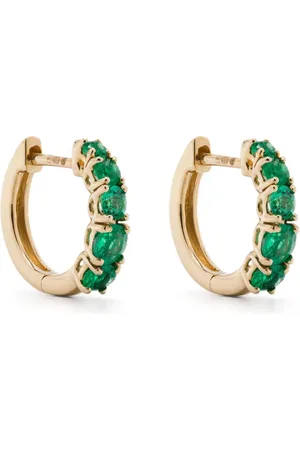 Anita Aretes en oro amarillo de 18kt con esmeralda