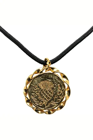 Saint Laurent Collar 20th Century Gold Plated Pineapple Discs Lariat