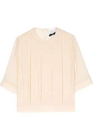 Edward Achour Paris Top plisado con medias mangas